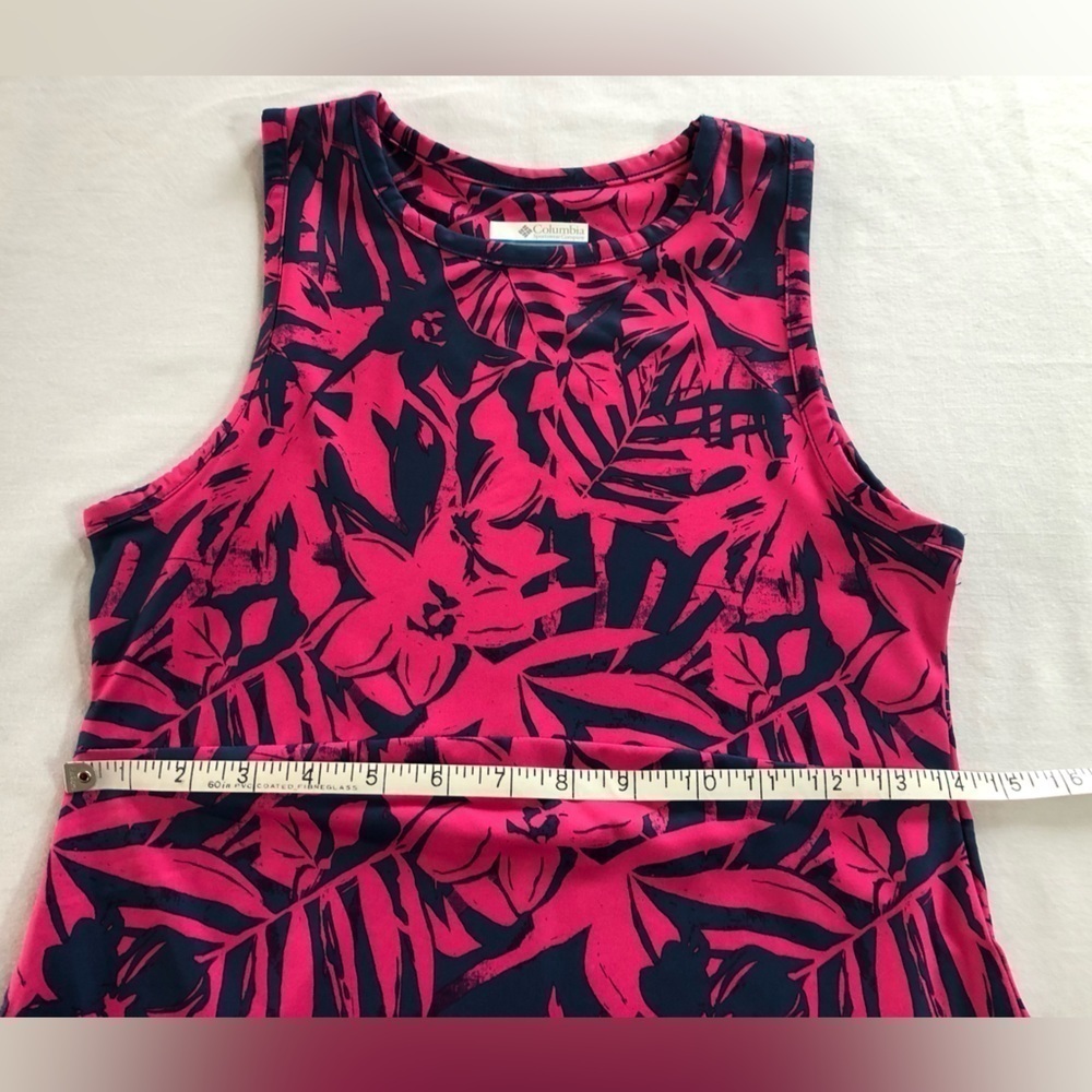 Columbia Womens PFG Freezer Tank Dress. Pink Palmtropics. Size XS. Side Pockets. - Picture 10 of 10